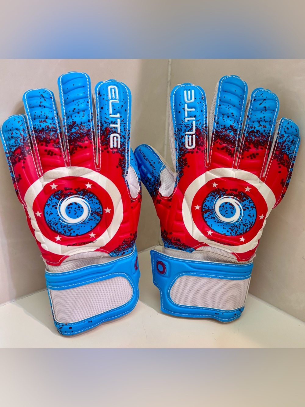Elite Sport Stars Youth Goalkeeper Gloves - Red-White-Blue Captain America